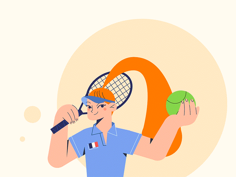 Wimbledon 2d after effect animation animator ball character composition design flash flat graphics moho motion sport tennis vector win winning