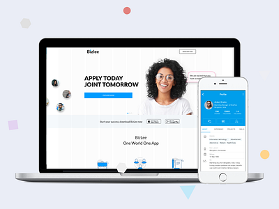 Mobile app landing page app design bizlee landing page marketing page mobile app ui ui design website