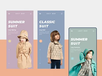 website pages for mobile branding children clothes shop conine design interface kids typography website