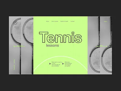 Tennis lessons 1 colors design helvetica neue interaction design landing logo sport ui ux vector web