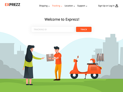 Landing page delivery service app clean concept delivery design landing page mobile service ui ux vector web website