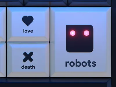 Love Death Robots 3d 3d art b3d blender3d death design illustration keyboard keys love love death robots netflix practice robots show tribute