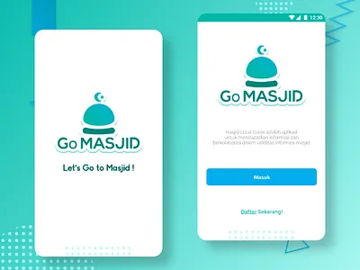 GoMASJID brand design indonesia indonesia designer islam logo masjid mobile app mock up muslim ui