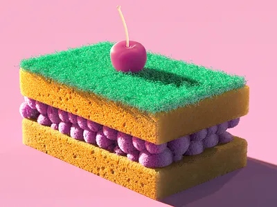 Sponge Cake 3d art 3dartist c4d cgi cinema 4d cloth concept concept art design digitalart illustration marvelous designer octanerender shading web zbrush