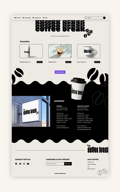 Coffee Shop Site Design & Branding app design branding coffee coffee shop design figma graphic design illustration ipad mock logo product design ui vector