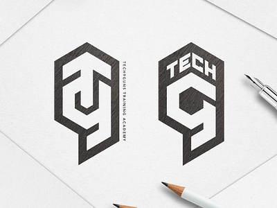 Tech9Guns Training Academy academy guns logo mark monogram monogram logo training trainings weapon weapons