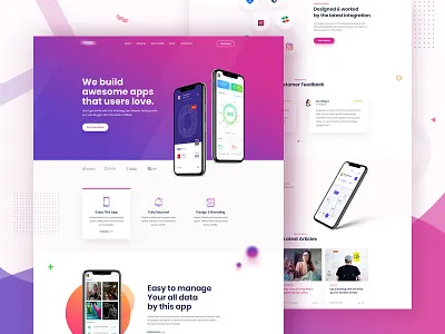 Creative App Landing agency app app design app landing app landing template app website apps business clean corporate creative creative design design landing landing page modern typography uiux web design website design