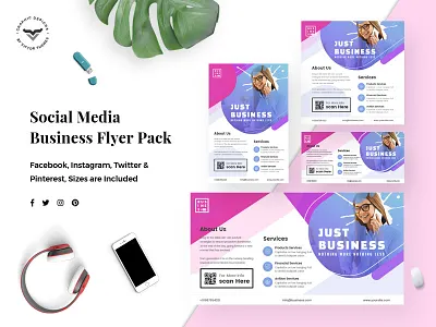 Business Social Media Template banner business creative facebook instagram kit media minimal pack pinterest professional promotion social template twitter