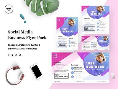 Business Social Media Template banner business creative facebook instagram kit media minimal pack pinterest professional promotion social template twitter