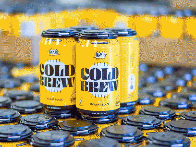 Banjo Straight Black Canning can design canning coffee typography