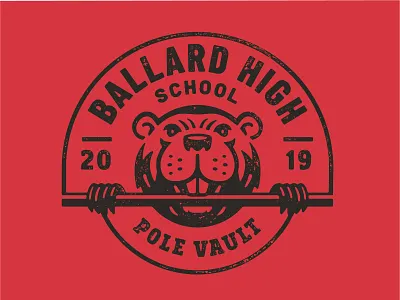 BHS Pole Vault Tee 3 beaver high school illustration pole vault t shirt wordmark