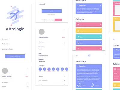 Astrologic App app app design astrology branding design horoscope icon illustration logo minimal mobile app mobile app development mobile first mobile project student project typography ui ux web website