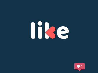 Like design heart illustration like logo logo design southpaw vector