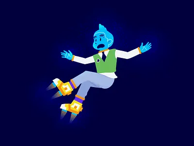 Space Guy blue character drawthisinyourstyle flat illustration portrait rocket space space art space design vector