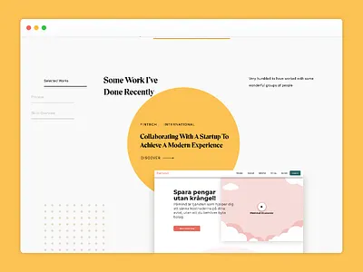 Portfolio Redesign Snapshot #2 clean contemporary design layout minimal modern portfolio simple simple clean interface typography ui ui design uidesign web design yellow