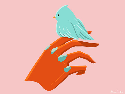 Perch bird blue bird digital art hand illustration perch photoshop sketch