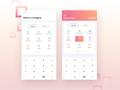 Budget Planner - Adding Transaction app budget clean dashboard design finance flat gradient icon illustration ios light minimal money plan transaction ui ux vector web