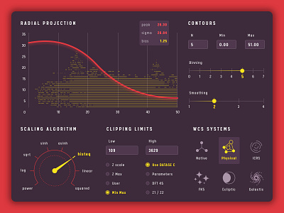Dashboard Elements astronomical chart dashboard data gui design interface measure software space