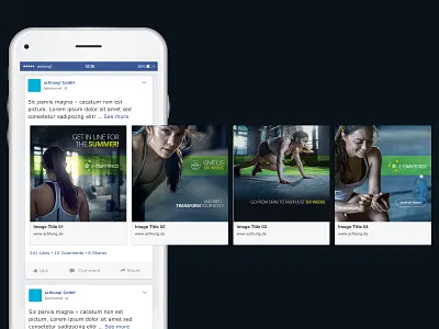 Fitness Carousel Ads ad campaign ad design carousel ads design facebook ad graphic design typography