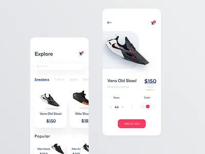 E-commerce App app app design app cart page app concept app home page app ui app ui design app ui kit app ux e commerce app e commerce app concept ios app minimal minimal app minimal app design nike nike sneakers app sneakers sneakers app uikit