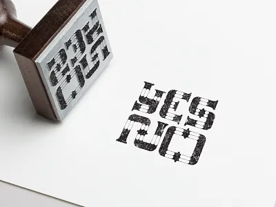 Yes / No stamp black circus custom custom type fun letters no retro stamp type design typography yes