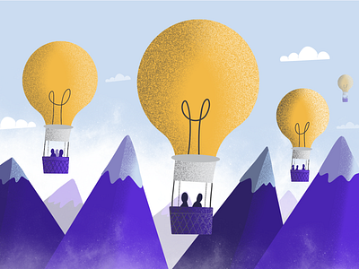 Hacking Happiness balloon blog blub clubhouse hacker hacking hot air balloon illustration