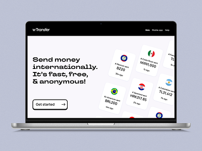 wTransfer—global money transfer web app app apple bank concept design finance fintech international mac money payment paypal progressive responsive transfer ui ux venmo web web app