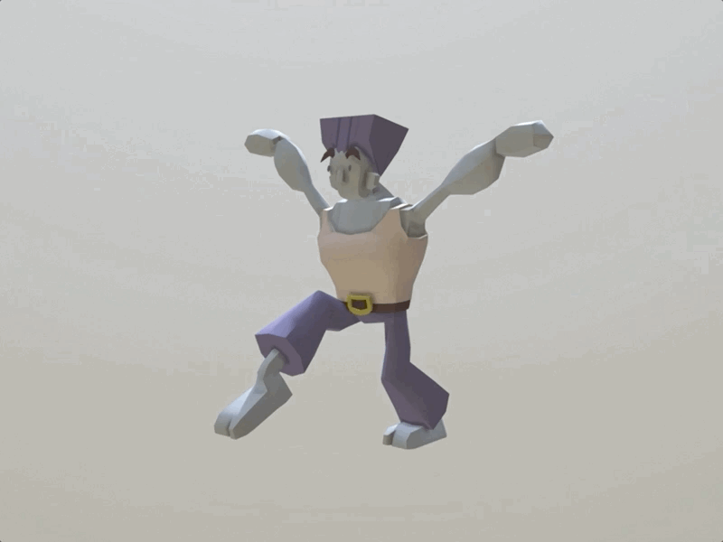 Low Poly Blue Fighter 3d c4d cinema 4d fighter gaming low poly street fighter