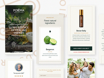 Poiēma Landing Page Mobile design essential oils mobile ui ux web website