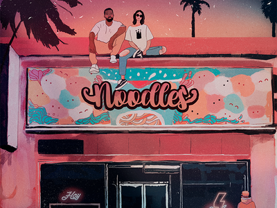Noodles 1 chill culture digital hiphop illustration lofi style versionvadi woman