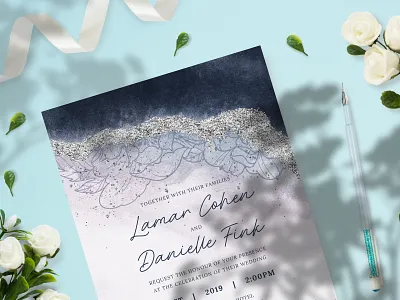 Elegant Blue Wedding Invitation design elegant floral design glitter invitation invitation card invites photoshop postcard rsvp save the date template watercolor wedding wedding card wedding design wedding invitations wedding invites wedding photography