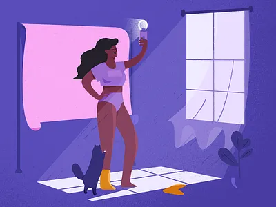 Selfie Culture adobe illustrator adobe photoshop cat concept culture girl grain grainy graphic design illustration illustrator light olga hashim phone pink plant purple selfie texture
