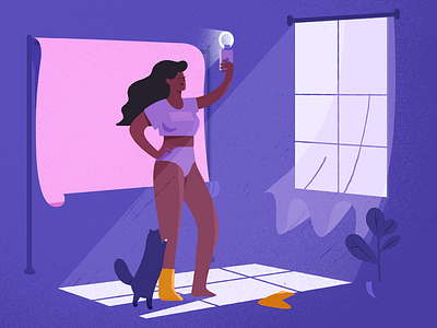 Selfie Culture adobe illustrator adobe photoshop cat concept culture girl grain grainy graphic design illustration illustrator light olga hashim phone pink plant purple selfie texture