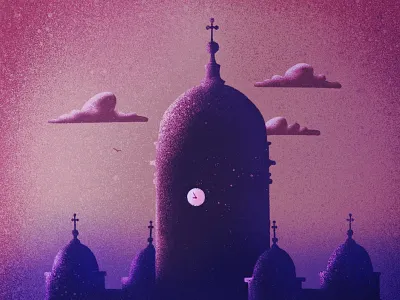 Late sunset in Helsinki art artwork city drawing evening helsinki illustration sunset