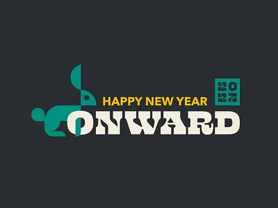 Onward 2023 2023 design graphic design holiday holidays illustration new year new years onward rabbit