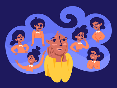 Motherhood anger blue emotions excitement frustration illustration illustration agency joy purple stability yellow
