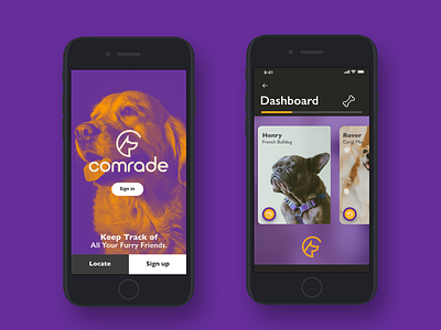 Comrade App adobe xd app branding branding and identity dreamweaver html identity logo design mobile application user experience user interaction user interface design user interface designer ux design