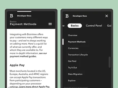 Documentation Menu Concept documentation mobile web navigation navigation bar product design ui ux web