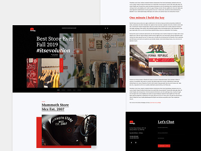 Mammoth Store - Website black clean clothes clothing creative dark interface design fashion home homepage modern page red red and black store typography ui ux web website