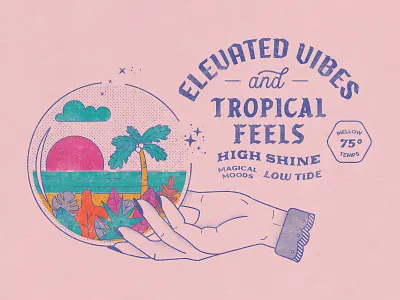 Elevated Vibes beach crystal ball design graphic design illustration vibes