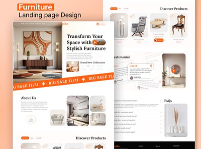 Furniture Landing Page UI Design ]user interface design app ui figma deisgn figma design figma landing page figma website furniture website ui ui ux design website design website development website mockup website ui