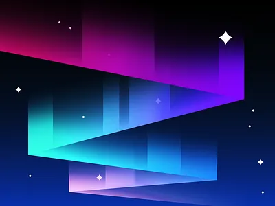 Aurora aurora illustration minimal night vector