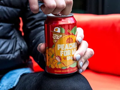 Redhook Peaches for Me IPA Cans beer beer art beer can beer can design illustration peaches seattle vector
