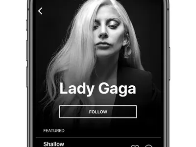 Music Service + Player app blackandwhite daily 100 lady gaga mobile music musicplayer ui