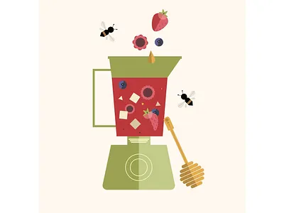 Smoothie Illustration art artwork berries brief design designer drink flat design food food design geometric art geometric design illustration minimal natural nature project smoothie vector vector art