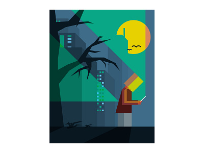 Lights in the city addictive centralpark city citylife clean czech design flat illustration illustrator minimal moon nature phone ui vector web