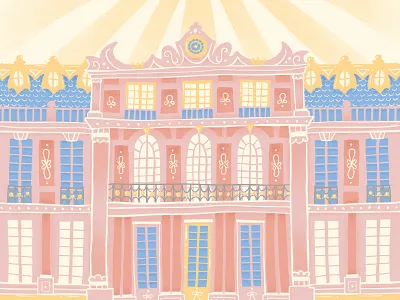 Versailles architecture buildings doodle france french illustration ipad pro procreate rococo texture travel vector versailles whimsical whimsy