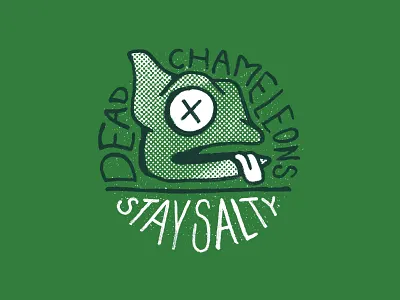 Dead Chameleons chameleon dead halftone illustration lettering