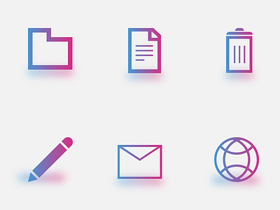 Gradient Icons design drop shadow flat gradient icon illustration minimal vector