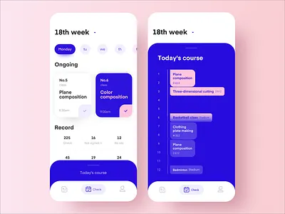 Students sign in to app app blue design fillet ui